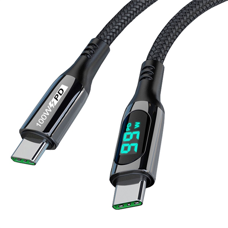 Bikkon 100W USB-C To USB-C Charging Cable With LED Display