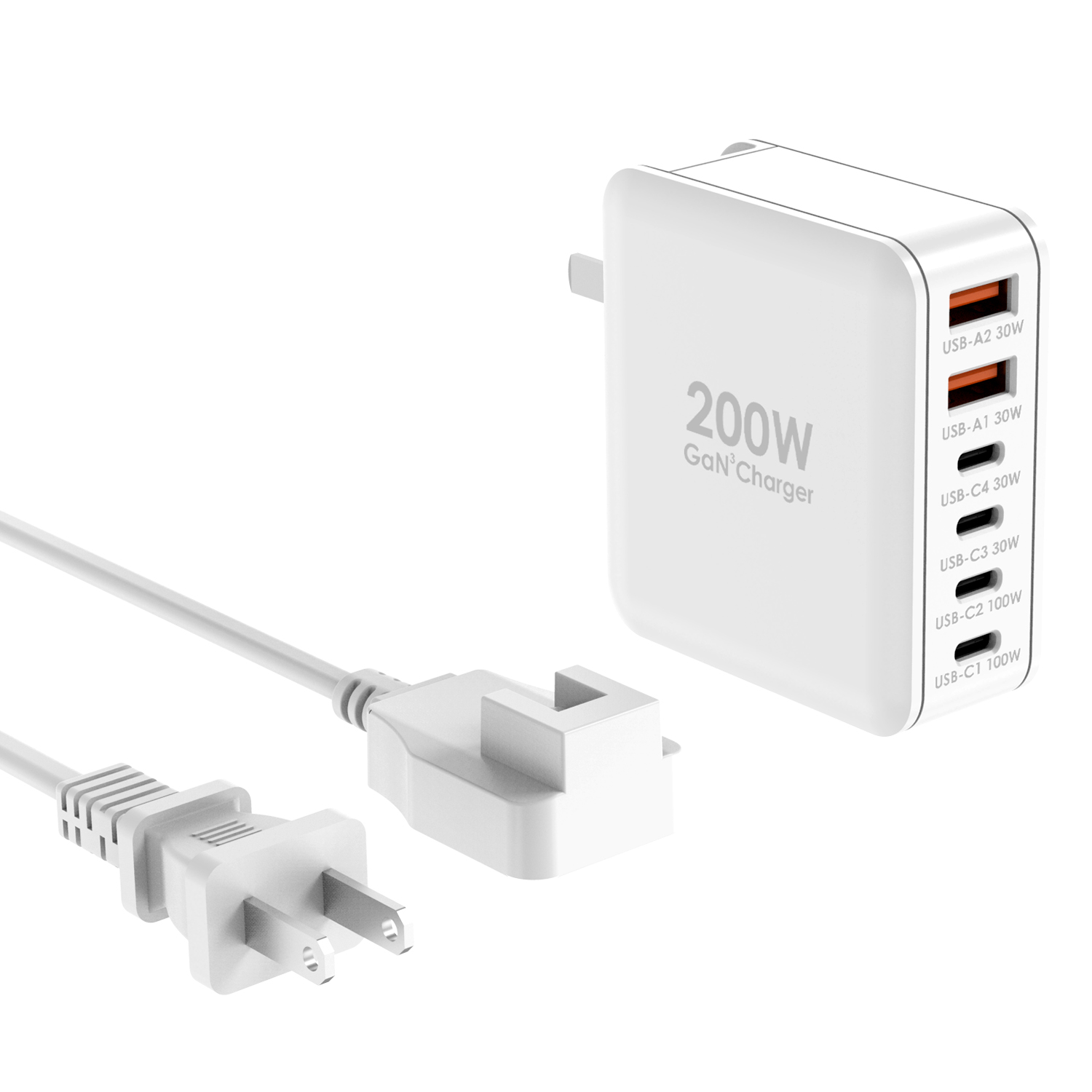 Bikkon 6 Ports 200W GaN Wall Travel Charger