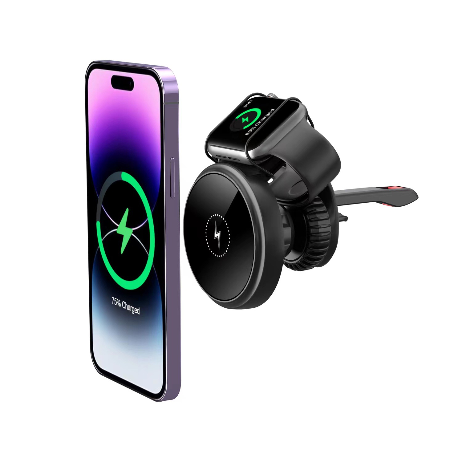 Bikkon magnetic wireless car charger with iWatch charging function