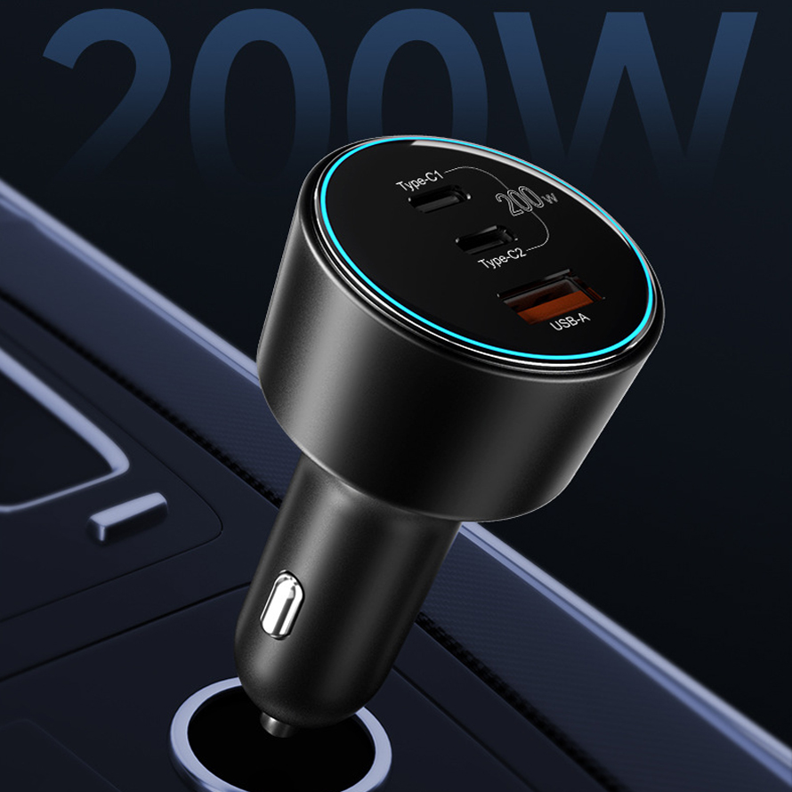 Bikkon 200W 3 Ports Fast Charging Car Charger For Laptop